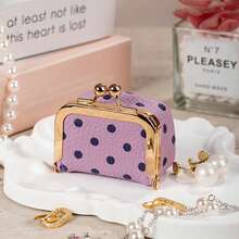 1pc Portable Mini Jewelry Box, Travel Earring, Ring, Accessory Storage Box - Lilac Purple - View 11