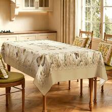 1/4/5/6/7pcs Vintage Brown Butterfly Pattern Printed Chair Covers/Chair Slipcovers Set, Suitable For Indoor Home, Restaurant, Hotel, Ideal Choice For Modern Daily Decor. Tablecloth Fits Square Dining Table, Elastic Chair Covers Are Washable. - Multicolor - View 19