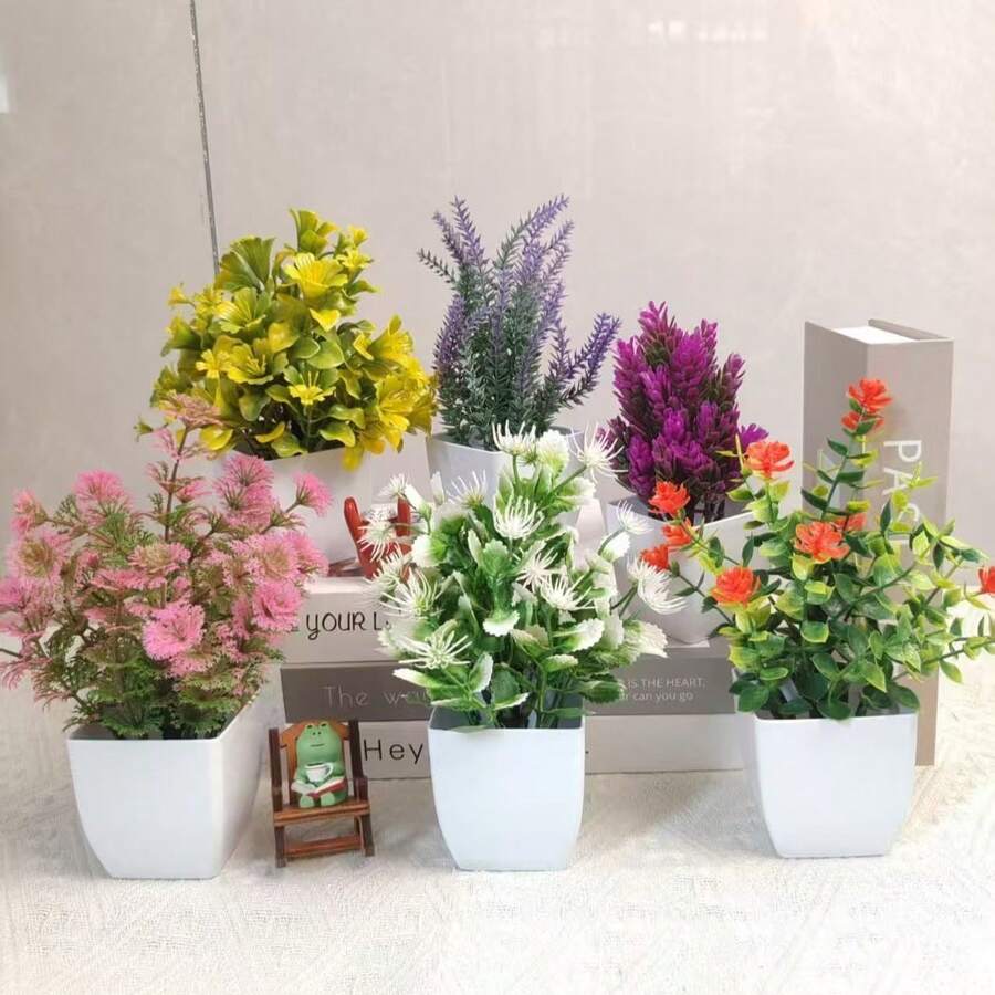 Simulation Mini Plant Bonsai Indoor Small Artificial Plant Home Office Farmhouse Bathroom Decoration Holiday Decorations - Multicolor - View 1
