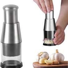 Multifunctional Manual Garlic Press Chopper, Premium Stainless Steel Mini Dicer, Portable Compact Food Cutter For Mincing Peppers, Onions And Garlic, Kitchen Tool - Variant - View 5