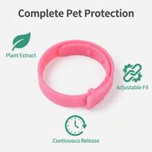 Cat Flea And Tick Collar, Adjustable Pet Collar, 3 Months Protection, Pink - Hot Pink - View 5