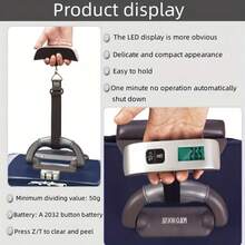 1pc Portable Electronic Hanging Luggage Scale, 110lbs/50kg Capacity, LCD Display, With Hanging Strap, Suitable For Travel, Luggage And Postal Weighing - Multicolor - View 7