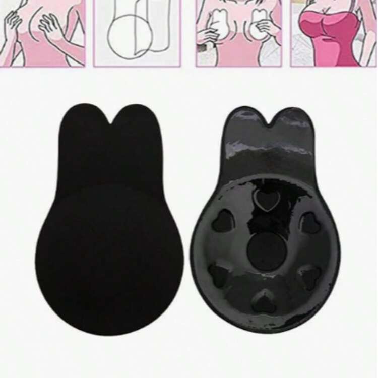 Contrasting Faux Leather Nipple Covers - 黑色 - 查看 10