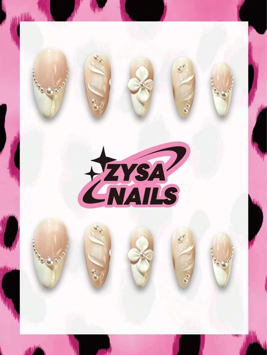 Zysa 10片手工穿戴甲 短甲款 適合夏季度假、畢業派對 - 彩色 - 查看 1