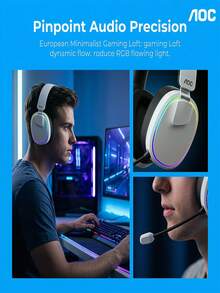 1Pc AOC ACG3512 Updated Wireless Over‑Ear Gaming Headset, Bass‑Enhanced Sound, Lightweight Foldable Build, Built‑In Microphone, Headphones For Travel Work Laptop Mobile Devices - View 3