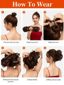 One-Piece Bun Wig, With Comb And Clip, Bun Hair Extension, Suitable For Women's Fashion Hair Clips And Vacation Looks. - Multicolor - View 10