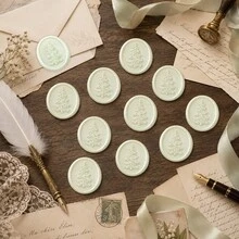 20pcs/Pack 3D Pine Tree Pattern Wax Seal Stickers, Self-Adhesive Gift Wedding Invitation Envelope Seal Stickers, Light Green - 3D Pine Tree - Light Green - View 9