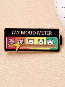 1pc Cartoon Mood Index Brooch Cute Cat Cartoon Energy Corsage Decoration School - Energy Brooch Cat - View 4