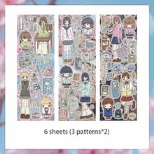6 Sheets/Bag Stickers, Tiny Daily Series, Japanese & Korean Style Character Stickers, Scrapbook Supplies, Notebook Accessories, For Decorating Cards, Photo Frames, Computers, Phone Cases, Water Bottles, Magazines, Stationery Boxes, Luggage, Desktop Decor - Sticker Pack - View 20
