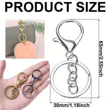 12 piezas Ganchos de langosta de aleación con resorte, llaveros de metal multifunción con cadena y anillos de llave planos, adecuados para manualidades DIY de llaveros, decoración de colgantes para mochilas, carteras, bolsos, regalos festivos (10 colores disponibles) - cierre de mosquetón de cadena - Ver 3