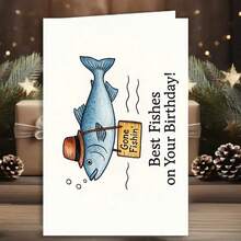 Cute Cartoon Fish Theme Birthday Card, Sweet Meaning, Ideal Gift For Husband, Boyfriend, Girlfriend, Best Friend, Partner And Family - A - View 4