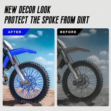 72pcs Bicycle Wheel Spoked Protector Wraps 24cm Wheel Rim Spoke Wrap Kit For Motorcycle Bike Color Rims Skin Trim Covers Pipe Universal Dirt Bike Spoke Covers Motorcycle Wheel Rim Spoke Wrap Kit Skins Protector Cover For Motocross Bicycle - Multicolor - View 10
