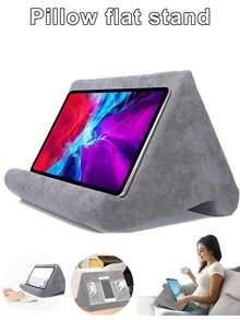 1pc Multifunctional Reading Tablet Stand - Comfortable Reading & Movie Watching Pillow, Durable Material, Bed Tablet Holder, Adjustable Carbon Fiber Tablet Stand, Compressible Angle Reading, Electronic Computer Accessory, Bedside Tablet Support, Bed Reading Stand, Hands-Free Media Access, Bedside Tablet Holder, Adjustable Tablet Stand, Modern Bed Storage, Velvet Texture Pillow - View 1