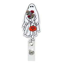 1pc Halloween Ghost Retractable Rotating Badge Reel Gift ID Holder - Multicolor - View 10