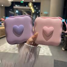 Heart-Shaped Data Cable Digital Accessories EVA Hard Shell Storage Bag, Easily Store Earphones, Charging Cables, CCD Cameras, Shock-Proof And Drop-Resistant Hanging Rope Design, Portable And Compact, Student/Worker Digital Organizer, Say Goodbye To Messy Desktops, Super Convenient For Travel And Commuting - Multicolor - View 8