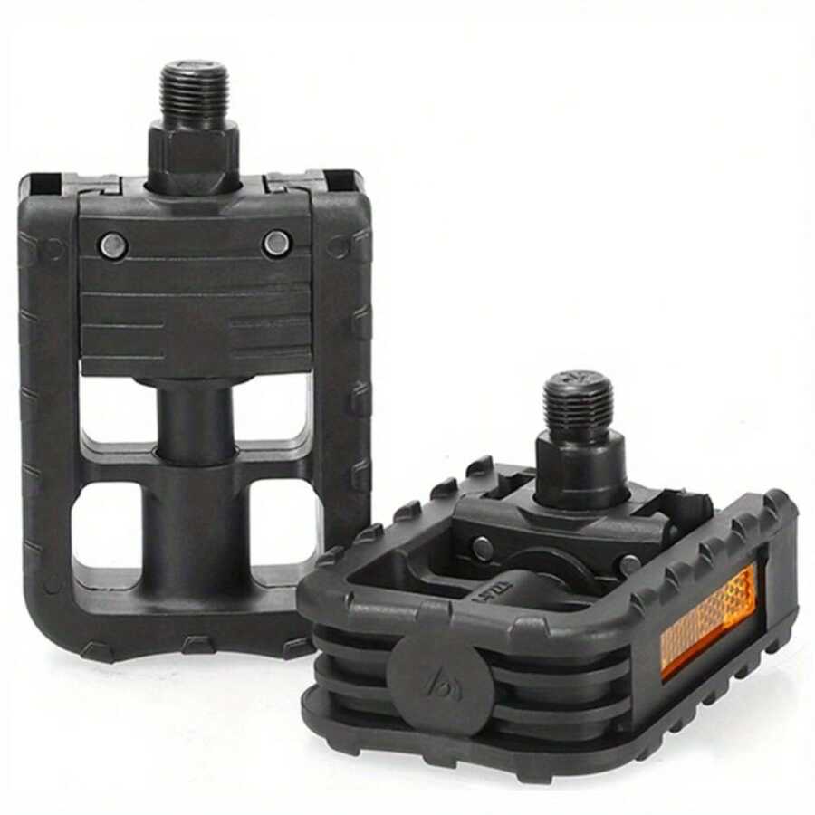 2pcs/1 Pair Universal Mountain Bike Road Bike Folding Pedals With Reflective Riding Accessories - Apricot - View 1