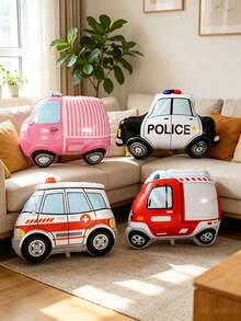 4pcs Cartoon Rescue Vehicle Balloons - Police Car, Fire Truck And Ambulance Shaped Balloons Decoration - Perfect For Kids Birthday, Kids Room, Transportation Theme Party, Kindergarten And Children's Day Photo Props - Transportation Balloons - View 4