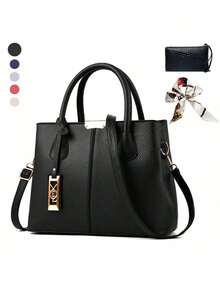 Bolso Para Impermeable Elegante Negra Dama Viaje Para Laptop - Negro - Ver 1