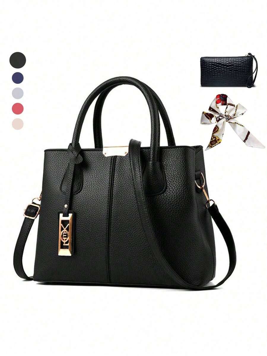 Bolso Para Impermeable Elegante Negra Dama Viaje Para Laptop - Negro - Ver 1