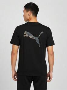 Puma 男士 PREMIUM ESSENTIALS 短袖針織無領T恤 63859201 - 黑色 - 查看 2