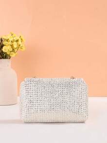 Mini Fashion Flap Chain Quilted Crossbody Bag For Women, Shoulder Phone Bag, Gift, Vacation, Shopping - White - View 2