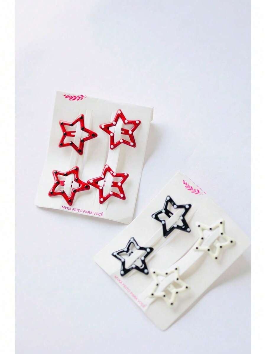 10 Pieces Of Star Tic Tac Hair Clips In Mixed Colors - Hair Accessories To Tame Frizz/Bang Clips - Kit With 8 Balls - View 1