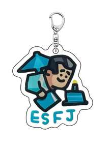 1pc Acrylic MBTI Personalized Type Keychain Pendant ESTJ Personalized Charm, Beautiful Bag Accessory Suitable For Backpack, Handbag, Keys, Daily Decoration, Gift, Unisex, Cool And Cute Style - Multicolor - View 1