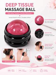 1 pièce Rouleau de massage à bille, balle de yoga, balle de fitness & outil de massage en forme de cœur - Planche Gua Sha pour le visage et le corps en rose pastel, soin en beige clair, resserrement musculaire, épilation - Surface durable et facile à nettoyer - Utilisation en salon ou à la maison SPA - Équipement de beauté, masseur corporel apaisant, matériau facile à nettoyer, grattoir hygiénique, combinaison d'instruments de soins personnels - Multicolore - Voir 7