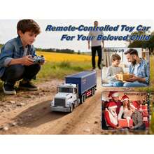 Remote Control Semi Truck , 9-Channel Full Function RC Vehicle With LED Lights, Sounds, Horns And Auto Demo, Detachable Container Toy For Kids Age 3+,Back To School - Multicolor - View 11