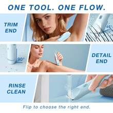 2 In 1 Women Electric Razor & Bikini Trimmer, IPX7 Waterproof Wet Dry Shaver With Ceramic Sharp Blade, USB Rechargeable 400mAh Dual Head Hair Trimmer For Face, Underarm, Leg And Pubic Hair, Portable Personal Groomer, Gift For Men Women,Multiple Color - 淺藍色 - 查看 8