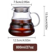 Glass Coffee Server For Drip Coffee Maker, Standard Glass Coffee Carafe, Coffee Pot With Lid, Clear, Available In 360ml, 600ml, And 800ml Sizes - Multicolor - View 10