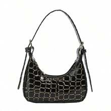 1pc Fashionable Stone Texture PU Leather Handbag With Zipper Closure, Underarm Bag, Crocodile Pattern Lipstick Handbag, Suitable For Shopping, Parties And Daily Use - A - View 8