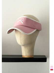 1pc Sweet Bow Embroidery Open Top Baseball Cap For Women, Summer Sun Protection Visor Hat, Outdoor Running Sports Open Top Baseball Cap, Blogger Style Sun Hat Beach Hat - Silicone Bow - View 11