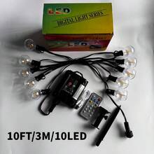 戶外太陽能串燈附遙控器,LED防碎燈泡太陽能燈,可調光懸掛燈,適用戶外後院派對、露營、涼亭、戶外裝飾、花園裝飾、房間裝飾,萬聖節,1200mAh - 太陽能款 - 查看 14