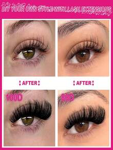 200PCS D Curl Cluster Lashes, 30D 40D 80D 100D Mixed Volume DIY Individual Lash Extensions, 9-16mm Wispy Fluffy False Eyelashes, Segmented Lash Clusters, Manga Doll Eye Style, Lightweight Lashes For Daily Makeup, Date, Party, Festival - View 5