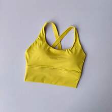 All-In-One Sports Bra Collection, Professional High-Intensity Shockproof Chest Support, Running Bra, Yoga, Fitness, Summer Fabric - Yellow - View 12