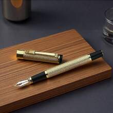 Stylish Dragon-Head Business Fountain Pen-Suitable For Calligraphy And Office Use; Matte Gold Finish;Smooth Writing; Suitable For Students And Office Use;Compatible With Replaceable Ink Cartridges; Designed For Professionals;A Premium Business Gift. - Fountain Pen - View 4
