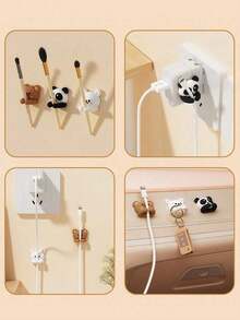 3/2/1pc Desktop Cable Organizer Clips, Self-Adhesive Wire Management Holder, Suitable For Desk, Bedside, Wall, Car, Dorm And Office, Cute Earphone Cable Holder, No-Drill Cable Management Accessory, Halloween Gift, Back To School Season - Multiple Styles - View 8