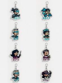 1pc Acrylic MBTI Personalized Type Keychain Pendant ESTJ Personalized Charm, Beautiful Bag Accessory Suitable For Backpack, Handbag, Keys, Daily Decoration, Gift, Unisex, Cool And Cute Style - Multicolor - View 4