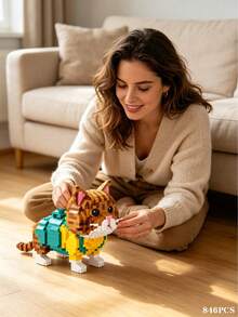 Luxury Modular Adult Building Blocks, Cat-Themed Miniature Assembly Model, Exclusive Leisure Game Toy For 18+ Adults, Core Focus On Stress Relief And Anxiety Reduction, Effectively Relieving Psychological Pressure And Irritability, Immersive DIY Assembly Gameplay For Healing And Stress Relief, Comfortable And Satisfying Overall Experience, Comes With A Full Set Of Exquisite Decorative Stickers For Free Customization - Multiple Colors - View 17