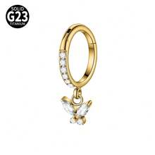 1PC G23 Titanium Carving Zirconia 16G Septum Clicker Ring Segment Hinged Dangel Various Styles Tragus Helix Daith Piercing Jewelry - As Shown - View 15