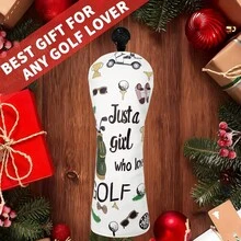 Golf Girl Style Printed Golf Club Headcover, Gentle Minimalist Design, Golf Accessory - White - View 7