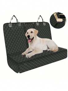 Car Pet Seat Cover With Rope, Waterproof Car Back Seat Pet Protective Mat, Non-Slip Universal, Suitable For Carrying Pet Dogs When Going Out. - Black - View 6