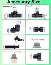 Drip Irrigation System - 360° Adjustable Micro Sprinkler Kit, Easy Tool-Free Installation, Fine Mist Spray For Potted Garden Plants, Greenhouse - 17 件組滴灌配件套裝 - 查看 4