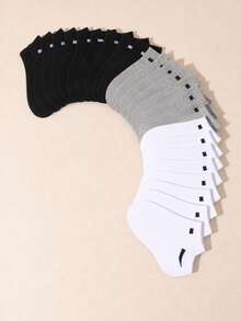 15/30 pares de calcetines cortos casuales de unicolor para niños - Multicolor - Ver 1