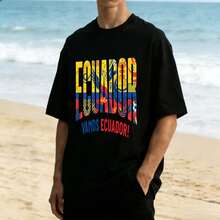 Ecuador Shirt, Ecuador Pride Graphic Tee, Ecuador Fan Shirt, Country Supporter T-Shirt, Yellow Blue Red Shirt, Unisex Graphic Tee - Black - View 1
