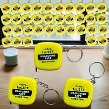 12pcs Keychain Retractable Tape Measure - Stainless Steel Portable Pocket Ruler With Dual-Color Keychain - Durable Metal Tape Measure For DIY, Crafts, Travel - Ideal Gift, Keychain Tape Measure, Mini Tape Measure, Fully Functional Pocket Tape Measure, Retractable, Metric/Imperial, Construction Party Favor, Birthday Gift, Daily Use - Multicolor - View 2