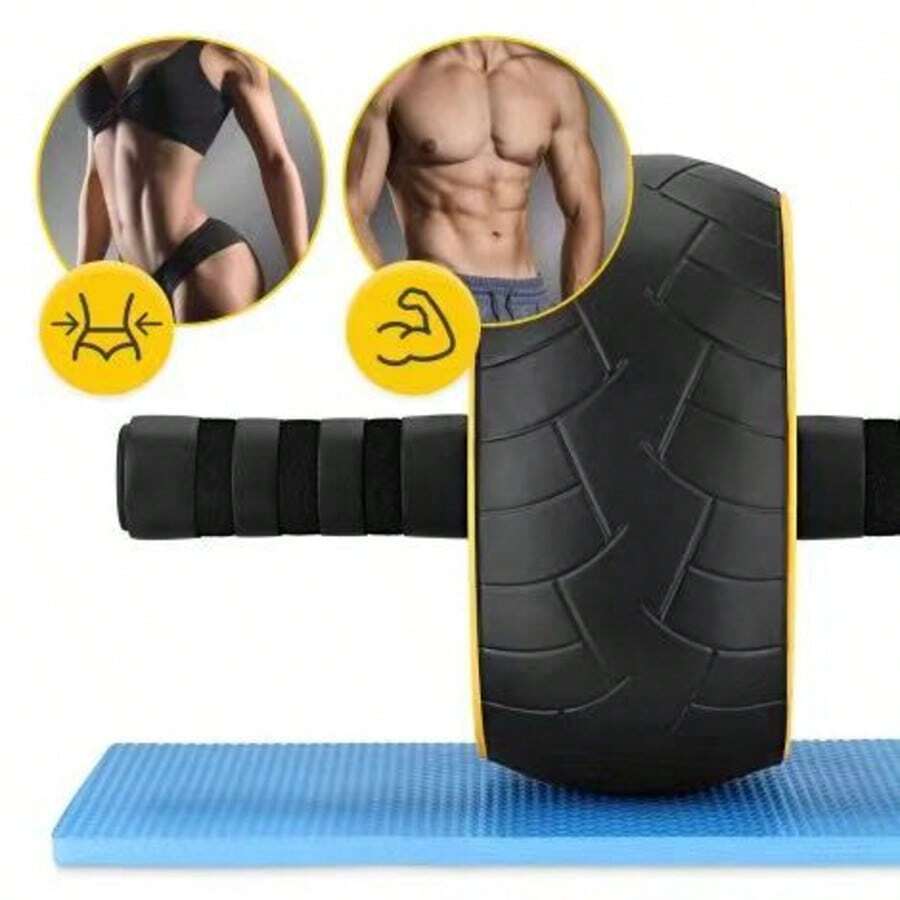 New Single-Person Strength Training Equipment Abdominal Roller, Equipped With Durable Elastic Resistance Band Stability System, Made Of Wear-Resistant And Pressure-Resistant ABS Material, Reinforced Structure. This Is A Universal Fitness Equipment Suitable For Abdominal Muscle Training, Shaping, Fat Burning And Stretching. Convenient To Carry.