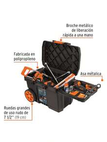 Truper CHP-23R Caja para herramienta de 23" con ruedas y mango telescópico - Naranja10 - Ver 2