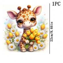 1/2/3pcs Cute Giraffe Pattern Heat Transfer Stickers DIY Iron-On Patch, Suitable For T-Shirts, Pillows, Backpacks, Etc. - Multi-Color Options, Durable, Washable, High Quality, Non-Fading - Multicolor - View 7